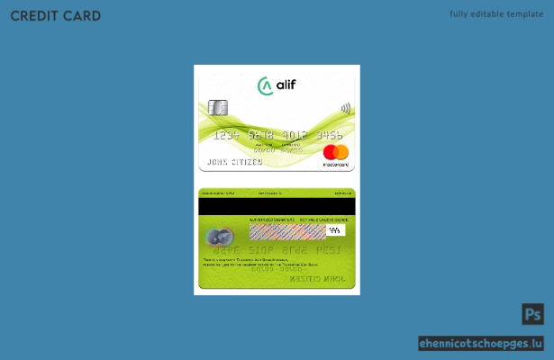 Beispielvorschau der Mastercard der Tadschikischen Alif Bank